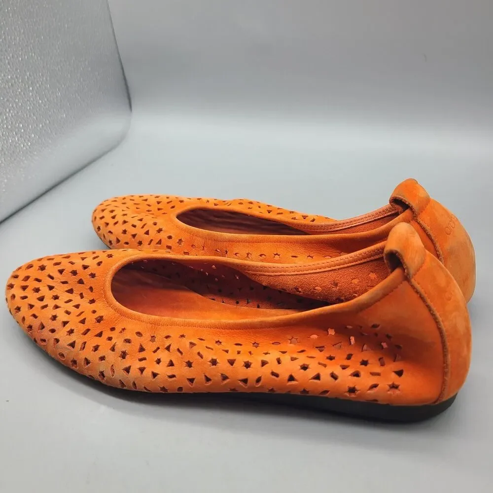 Arche Lilly Ballerina Nubuck ballet Flats orange cut-outs Eur 42  US 11 France - Picture 5 of 13